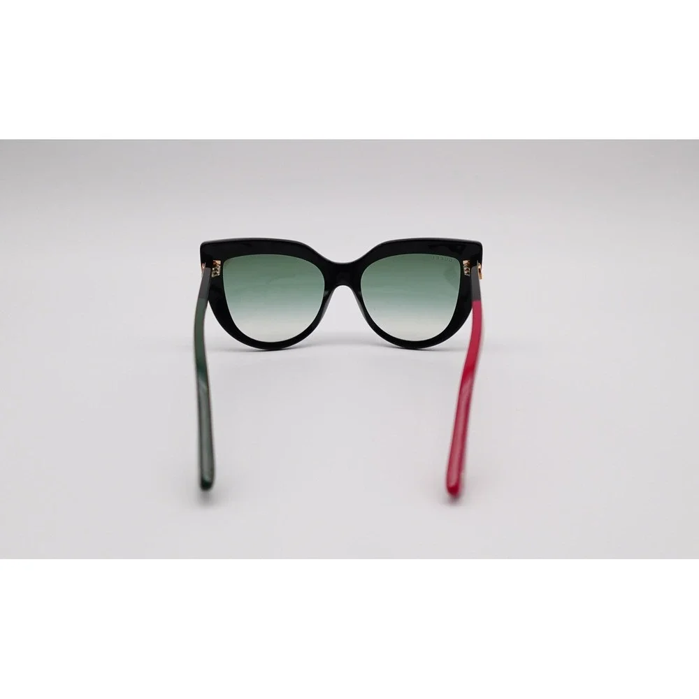 Gucci GG0164SN 003 Cat Eye Sunglasses Black Green Red Web with Case Bee Logo
